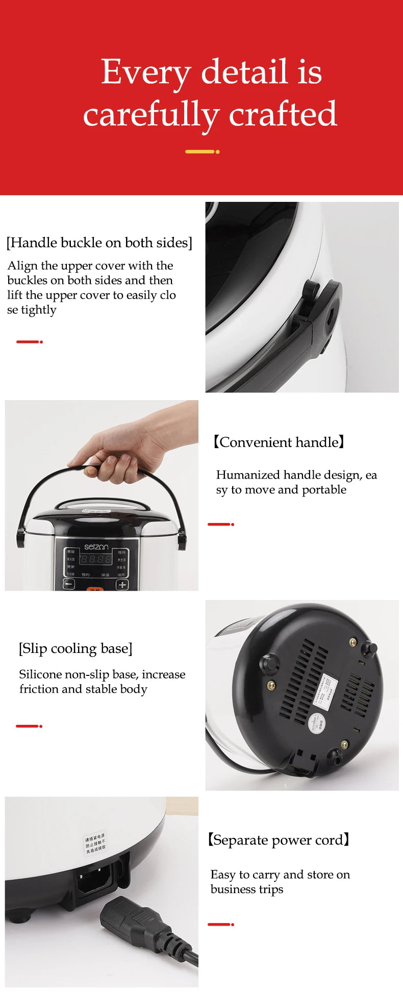 12V 24V Mini Rice Cooker Car Truck Soup Porridge Cooking Machine Food Steamer Electric Heating Lunch Box Meal Heater Warmer 2L