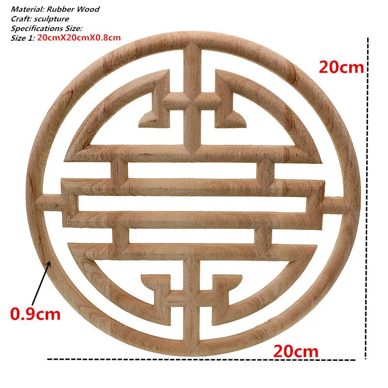 VZLX Floral Wood Carved Decal Corner Appliques Frame Wall Doors Furniture Woodcarving Decorative Wooden Figurines Crafts