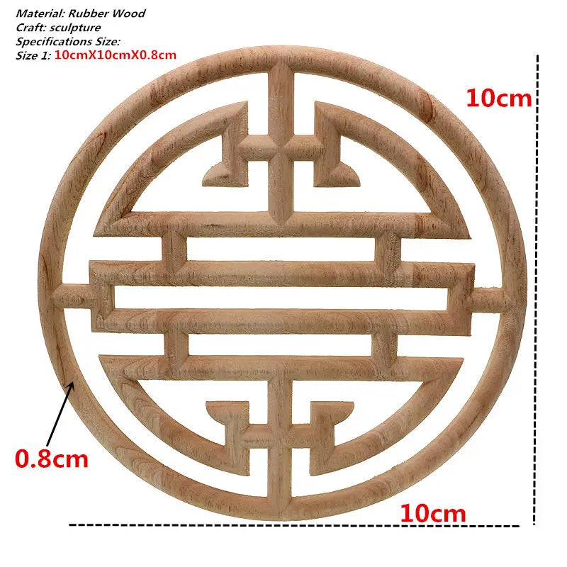 VZLX Floral Wood Carved Decal Corner Appliques Frame Wall Doors Furniture Woodcarving Decorative Wooden Figurines Crafts