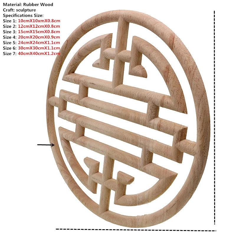 VZLX Floral Wood Carved Decal Corner Appliques Frame Wall Doors Furniture Woodcarving Decorative Wooden Figurines Crafts