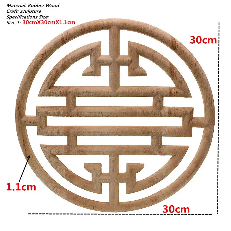 VZLX Floral Wood Carved Decal Corner Appliques Frame Wall Doors Furniture Woodcarving Decorative Wooden Figurines Crafts