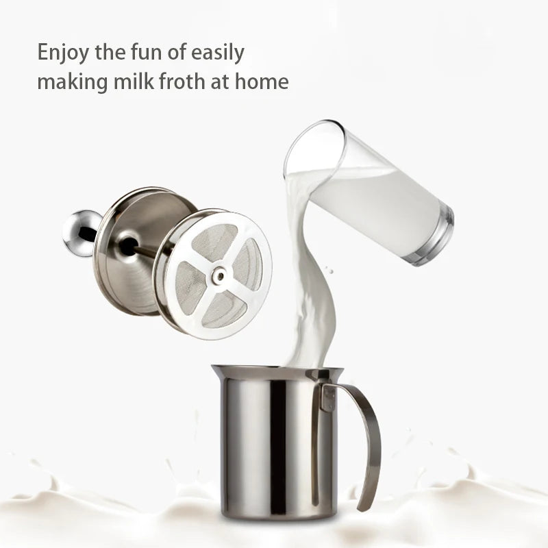 Stainless Milk Frother 800ML Double Mesh Milk Creamer Milk Foam For Milk Egg Cofffee Beater Kitchen Tool Coffee Mixe Frother