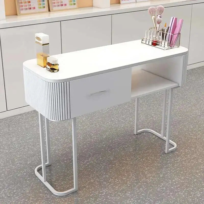 Simple Professional Nail Table Modern Luxury Nail Artist Manicure Table Wooden Storage Mesa De Manicure Salon Furniture KMNT
