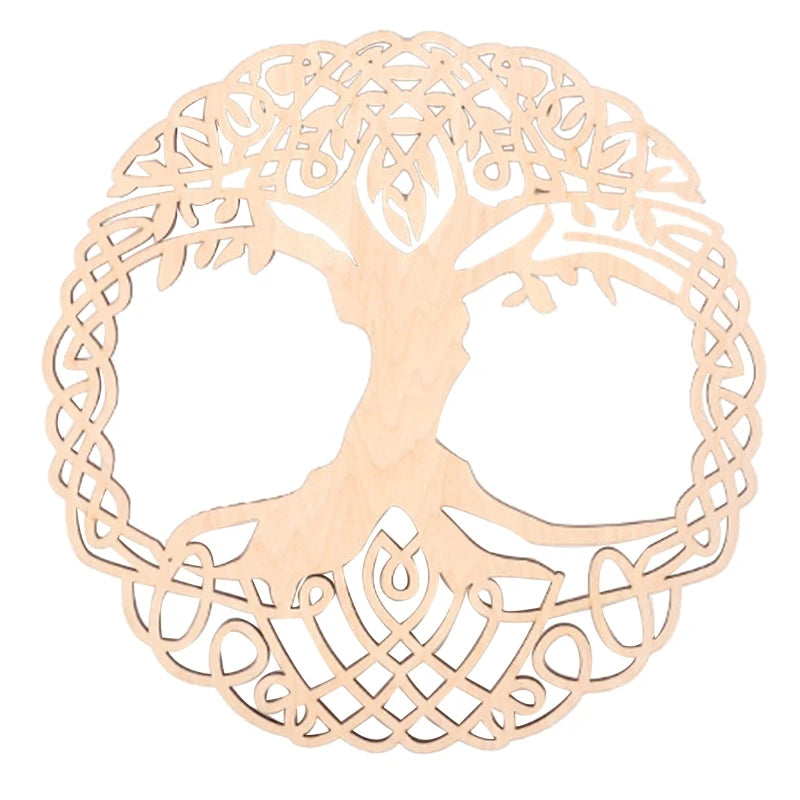 Tree of Life Wooden Wall Art Decor Hanging Crafts Hollow Ornament for Home Bedroom Living Room Decoration Housewarming A0KE