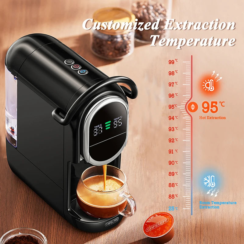 CAFELFFE 4in1 Capsule Coffee Machine Hot/Cold Multiple Espresso Cafetera Cappuccino Coffee Maker Dolce Gusto Nespresso Powder 19