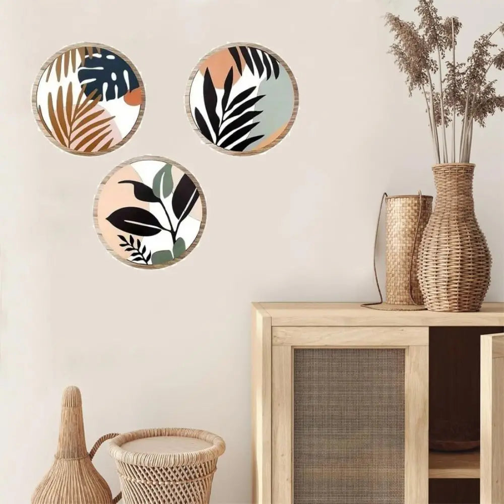 3/4pcs Bohemian Style Wooden Wall Decoration Cartoon Art Wall Hanging Creative Exquisite Background Pendant Living Room