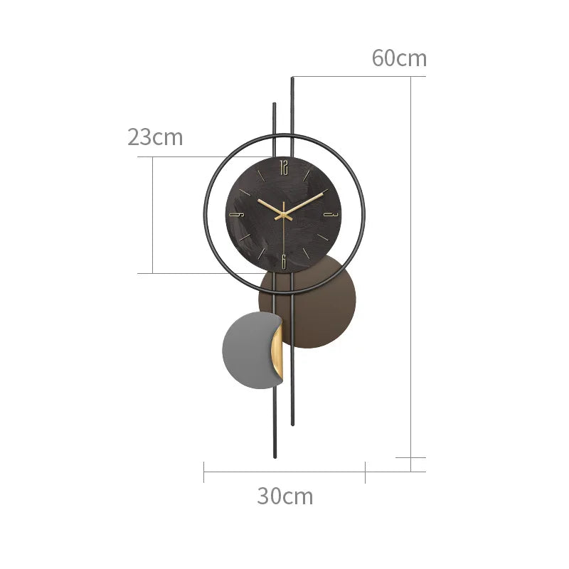 Wooden Grille Decorative Wall Clock, TV Background, New, 2024