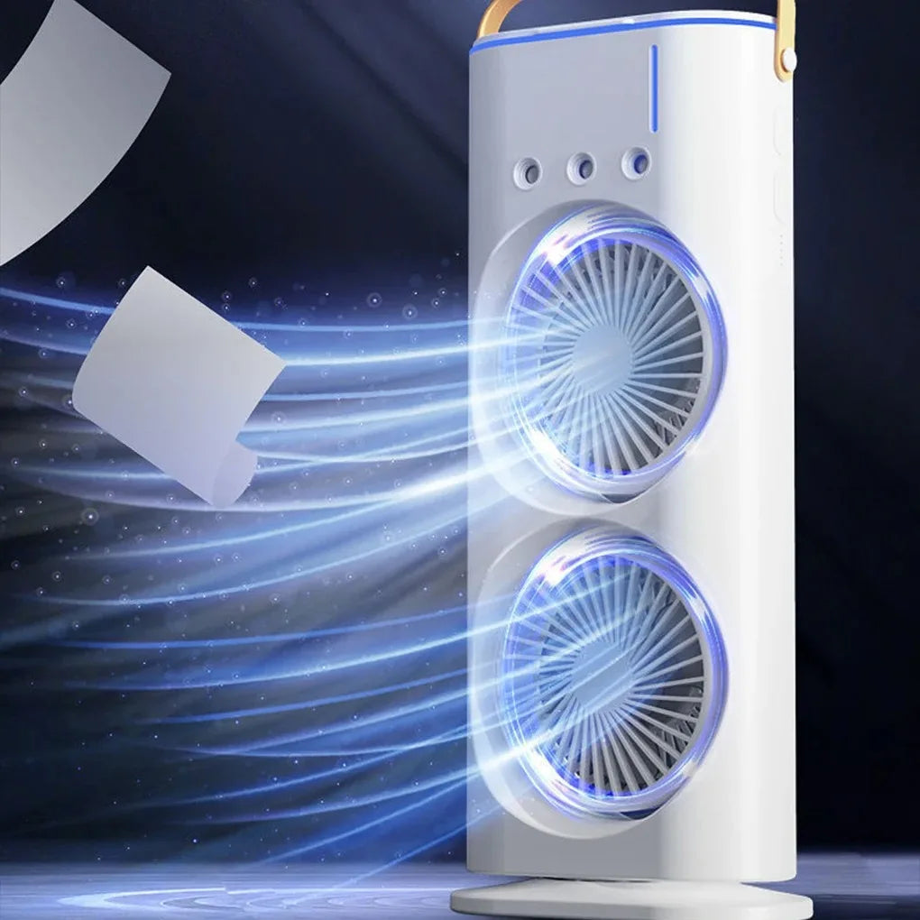 3-in-1 fan air conditioner, household small LED air cooler, portable night light, air conditioning humidifier, fan, gift