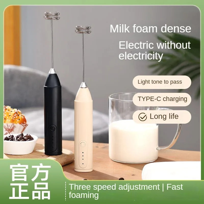Wireless portable electric milk mixer, stainless steel mini milk frother, coffee mixer, egg beater, sauce mixer, kitchen tools