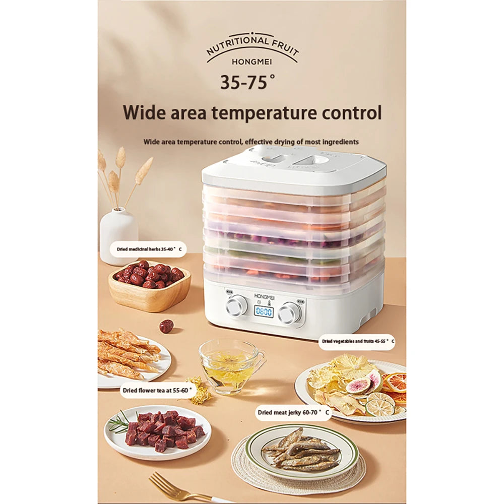 5 Layer Smart Electric Food Dryer 110V 220V Fruit Vegetable Dehydrator Machine for Dry Beef Jerky Meat Fish Tea 식품건조기 음식짤순 건조기시트
