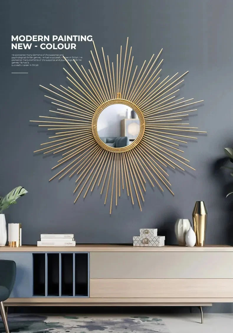 European Decorative Mirror Metal Wall Decorations Gold Sunglasses Creative Living Room Background Wall Decoration Home Decor