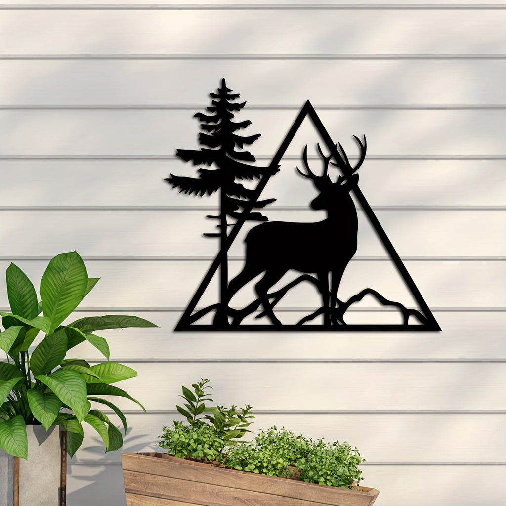Metal Deer Art Wall Decor, Forest Deer Metal Wall Decor, Metal Forest Deer Sign Forest Deer Sign Wall decor metal wall hanging