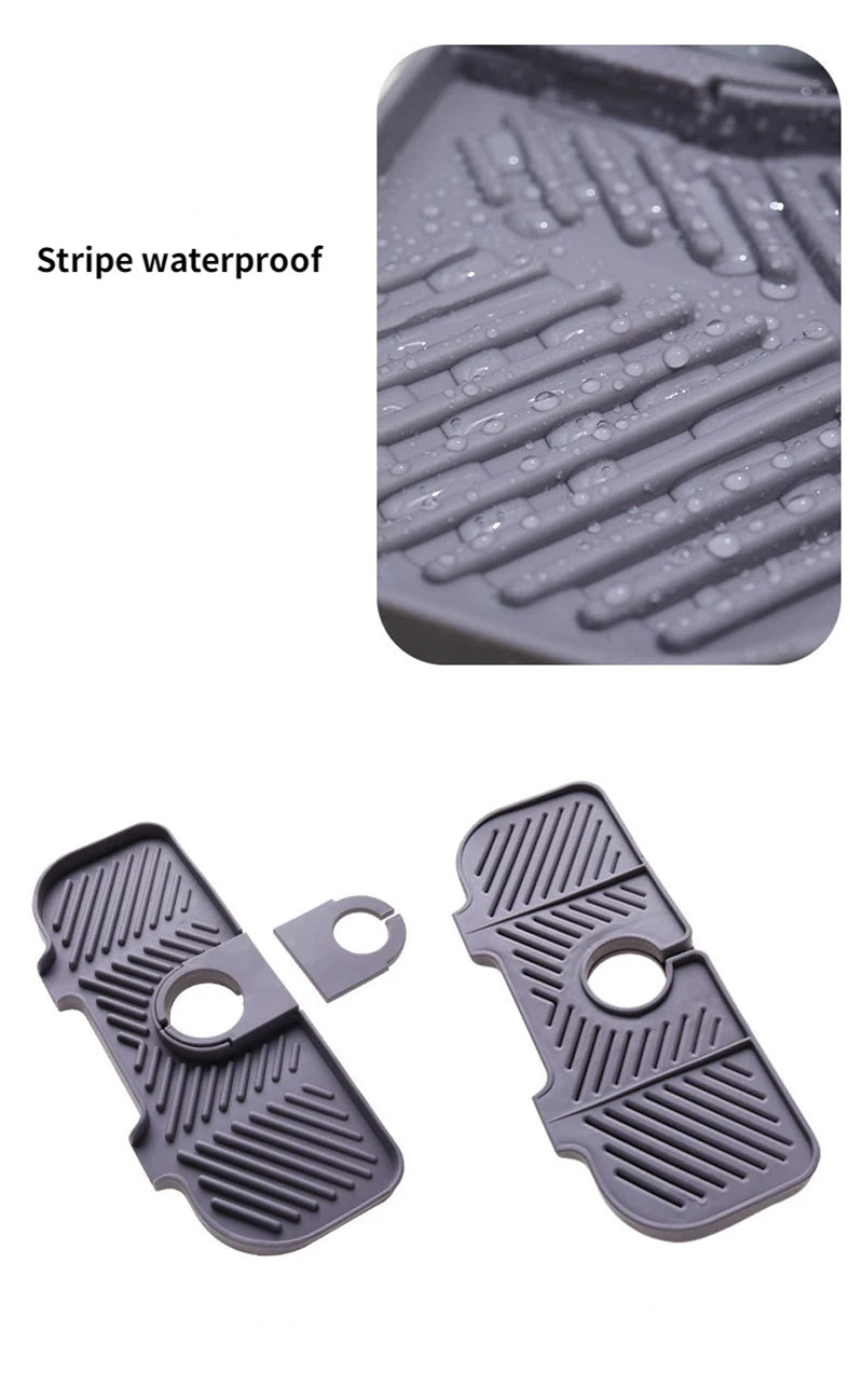 Convenient Silicone Countertop Protector Faucet Absorbent Pad Drip Catcher Mat Faucet Absorbent Mat Sink Splash Guard