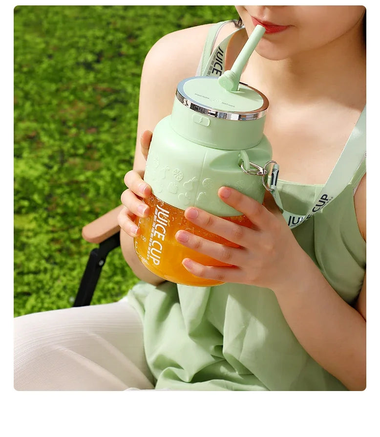 Wireless Portable Juicing Bucket Electric 800ml Sports Cup Fresh Fruit Juicer With Large Capacity and 10 Stainless Steel Blades