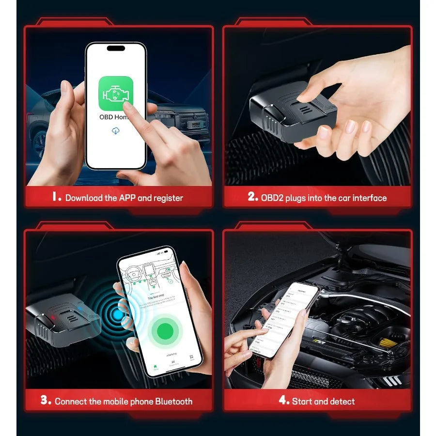 Bluetooth OBD2 Scanner for Cars Wireless OBD2 Scan Tools Code Reader for iPhone Android Wireless Auto Diagnostic Tool to Read a