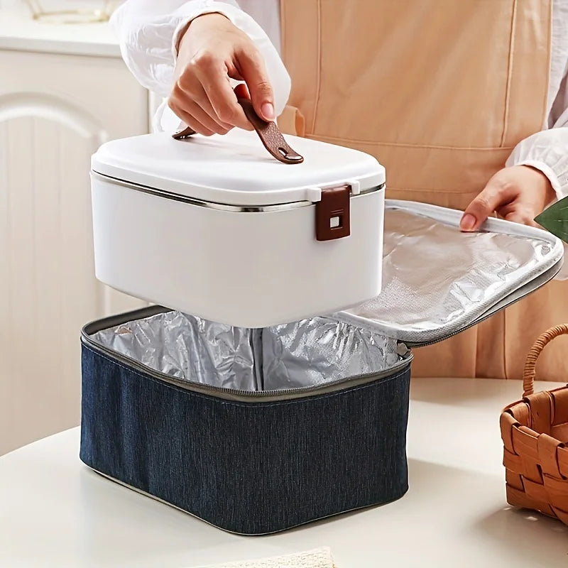 1.8L Electric Lunchbox Food Heater Car And Home Use Portable Lunch Heater Stainless Steel Portable Food Warmer,