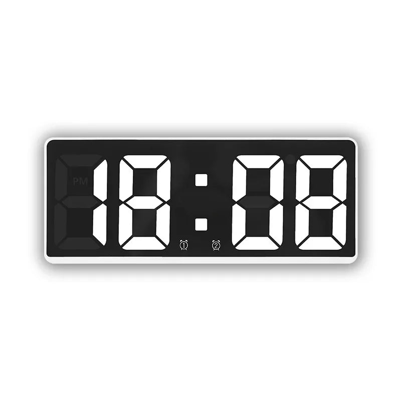 Clock Desk Large Digital Wall Clock Desk Office Items Children's Curved Decorations. Alarm Electronics Electronic Led Mirror