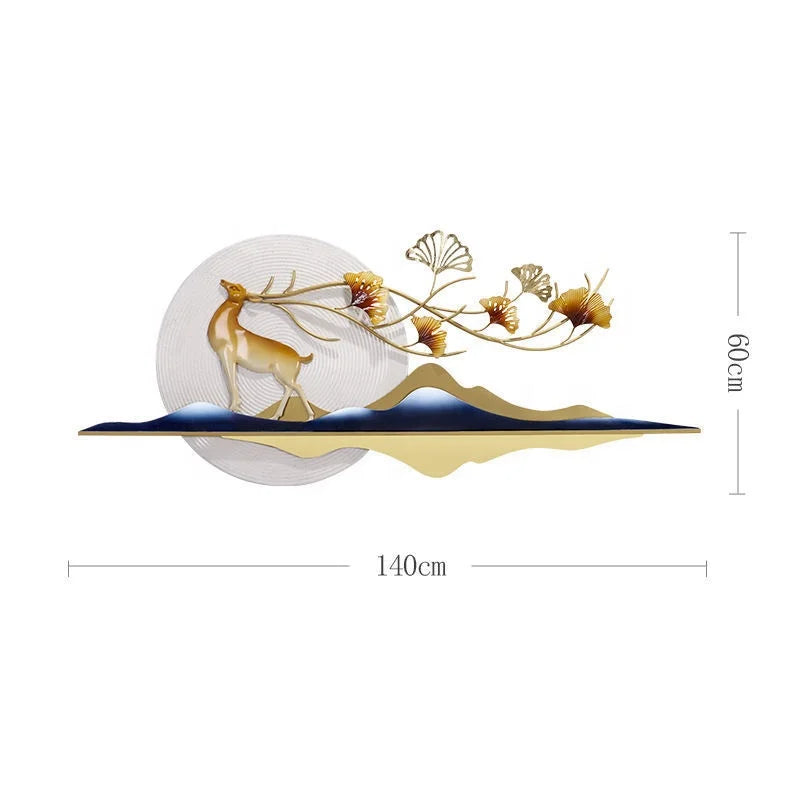 Light Luxury Modern Creative Dear Design Wall Decor Living Room Bed Room Hotel Background Metal Handmade Wall Hanging