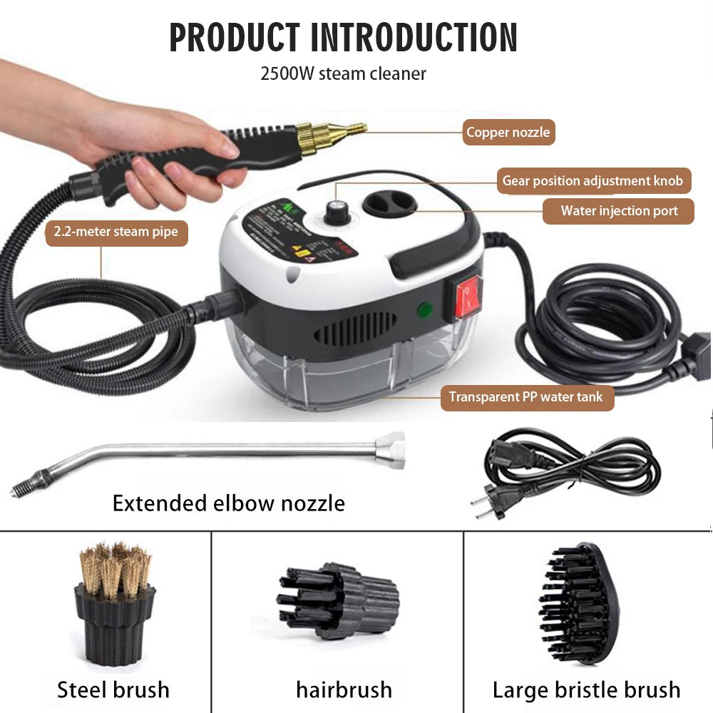 1500W High-Temp Steam Cleaner 5-in-1 Home Appliance Cleaner for Range Hoods ACs Tiles