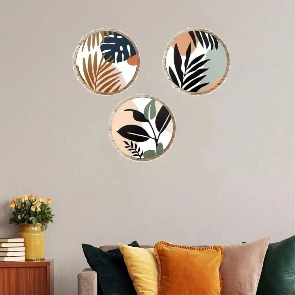 3/4pcs Bohemian Style Wooden Wall Decoration Cartoon Art Wall Hanging Creative Exquisite Background Pendant Living Room
