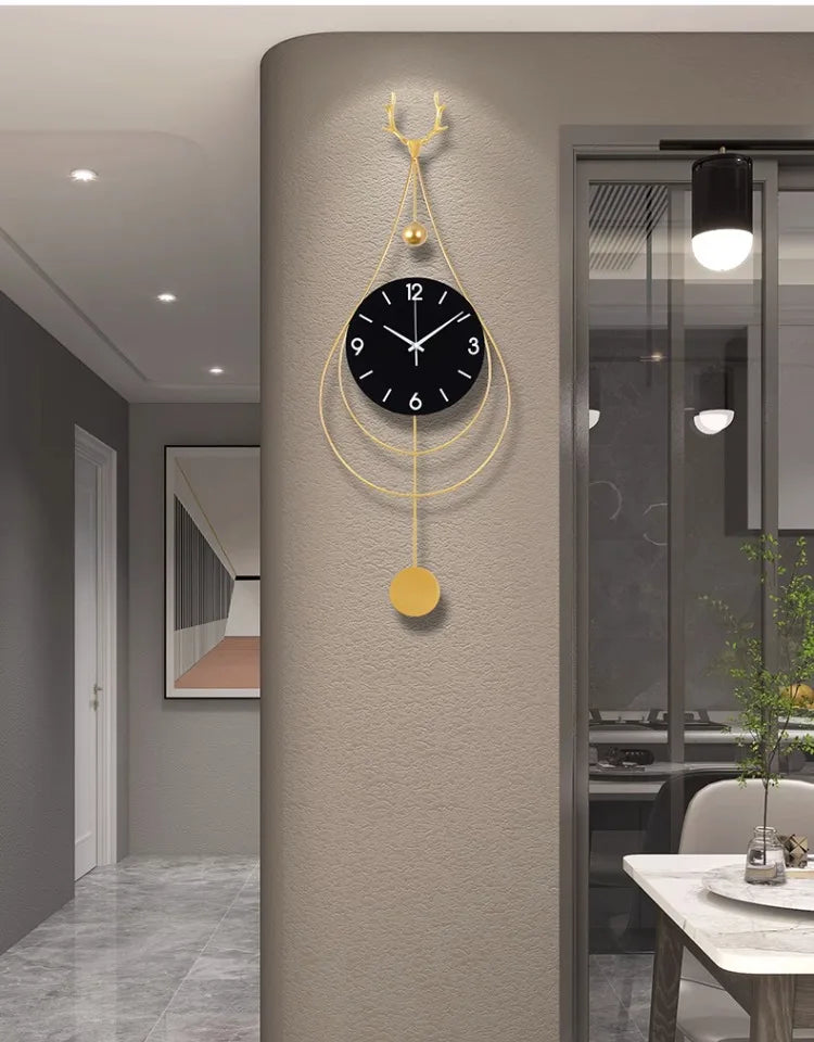 Modern Bedroom Wall Clocks Luxury Design Quiet Metal Wall Clocks Gold Black Reloj Pared Decorativo Furniture Living Room