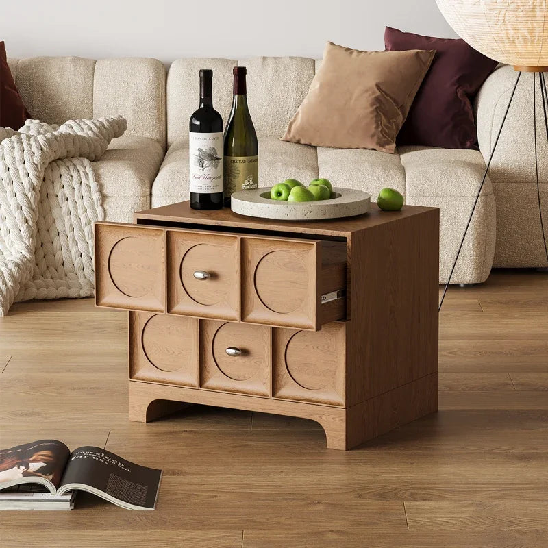 French Nordic European Nightstands Wooden Walnut Storage Bedroom Bedsides Table Cabinet Modern Unique Mesa De Noche Furniture