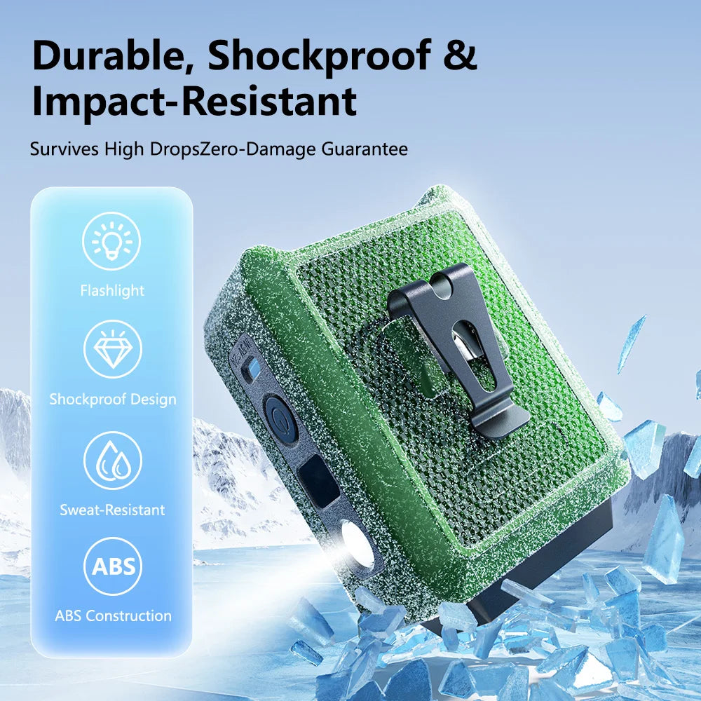 4000mAh Portable Waist Fan Rechargeable 5 Level Strong Wind Hanging Neck Fan 16000 RPM Cool Conditioner for Outdoor Work Sports