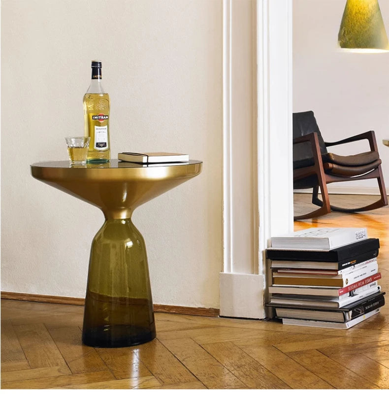 German Design Living Room Bedside Table, Sofa Side Table, Coffee Table, Indoor Round Glass, Nordic Light Luxury Coffee Table
