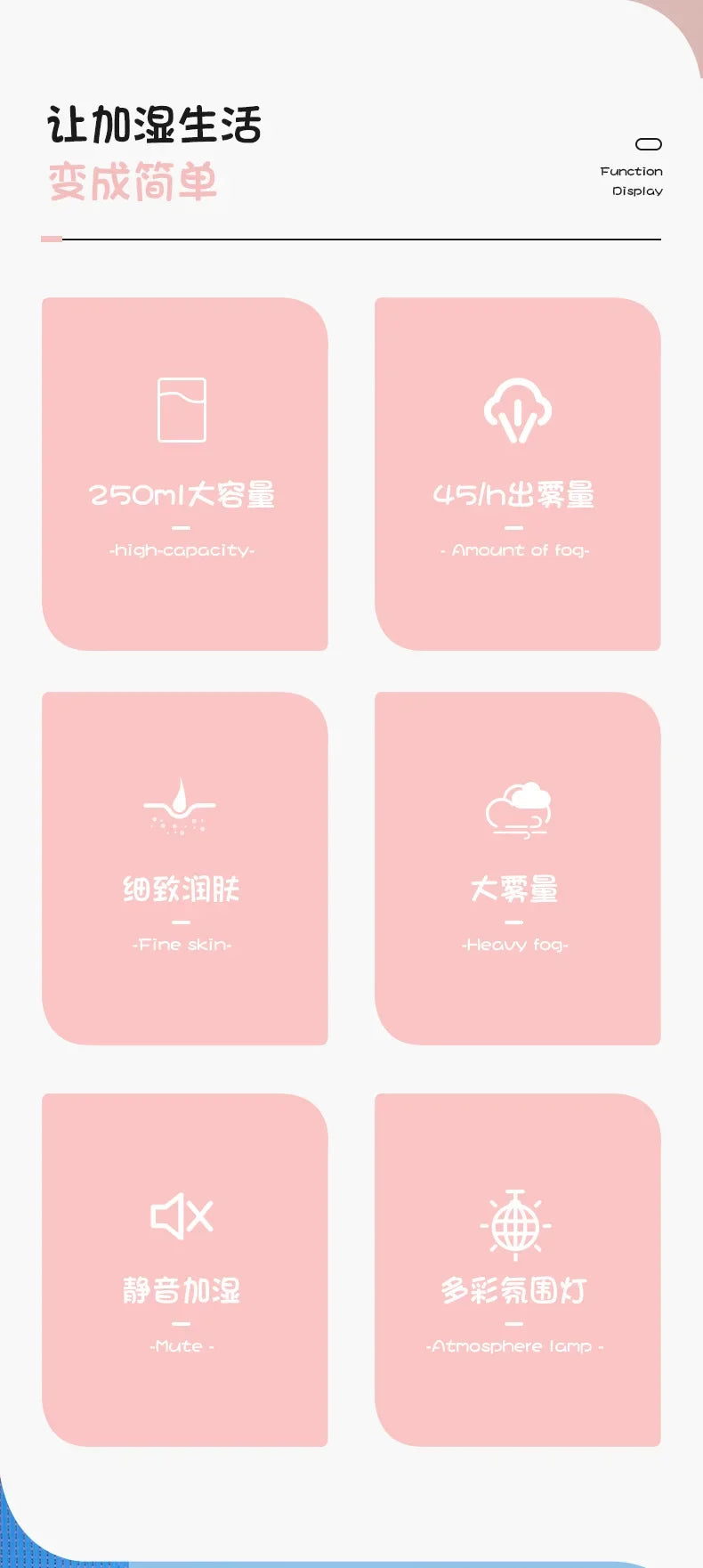 250ML Cute Air Humidifier Mini Aromatherapy Humidifiers Diffusers Essential Oil Diffuser Home Car Air Purifier Humificador