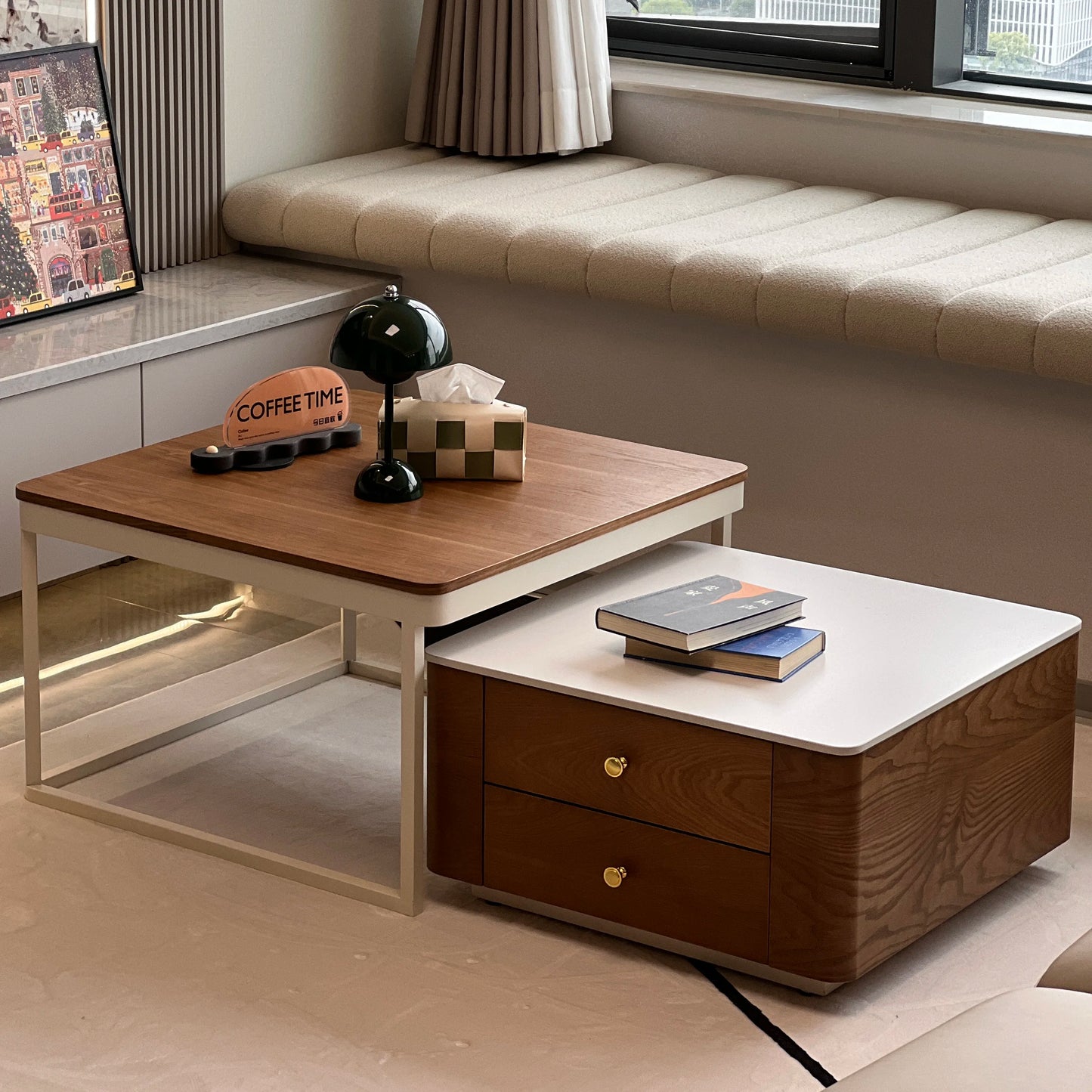Modern Luxury Coffee Table Nordic Storage Unique Space Saving Coffee Table Minimalist Primitive Simplicity Mesa Home Furniture 