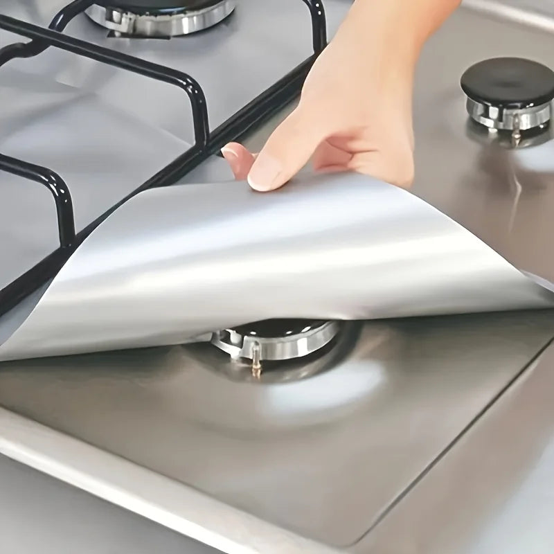 4PCS High Quality Ultra Thick Reusable Gas Stove Protection Pad - Glass Fiber Inner Lining Cover, Easy To Clean, Kitchen Tool