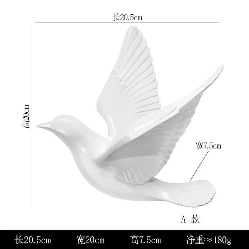 Bird Wall Hanging European Three-dimensional Creative Living Room Entrance Background Wall Decoration Wall Hanging