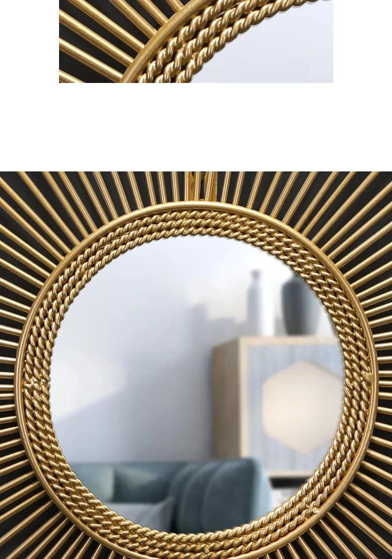 European Decorative Mirror Metal Wall Decorations Gold Sunglasses Creative Living Room Background Wall Decoration Home Decor
