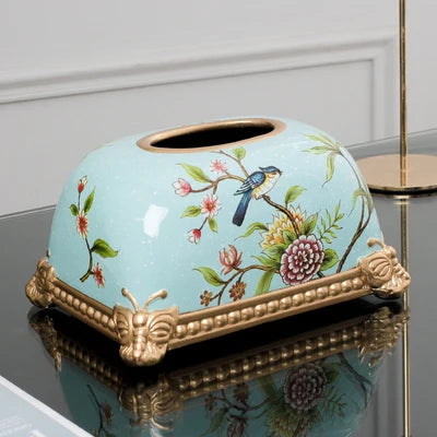 European-style living room coffee table simple drawing paper box home American light luxury ceramic bread tissue box decoration