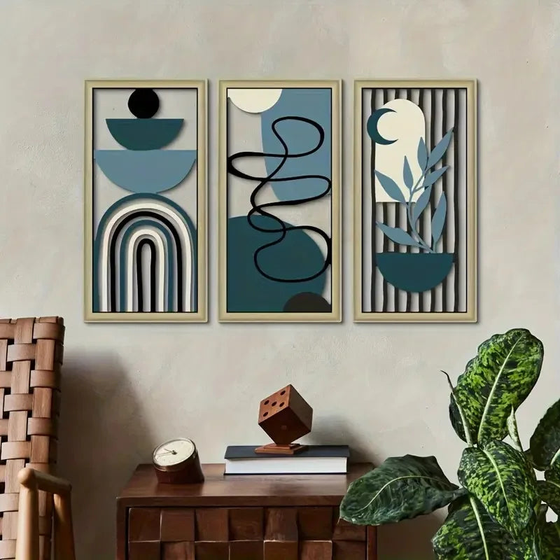3pcs Wooden Wall Decor Set hollow wooden decoration, hanging wooden signs wall art decoration crafts