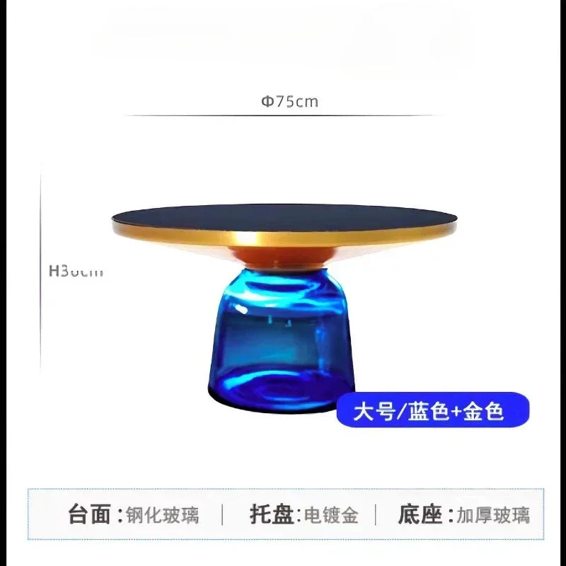 German Design Living Room Bedside Table, Sofa Side Table, Coffee Table, Indoor Round Glass, Nordic Light Luxury Coffee Table