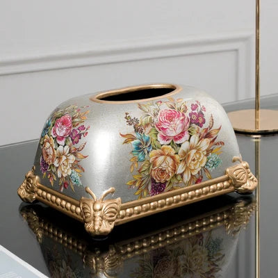 European-style living room coffee table simple drawing paper box home American light luxury ceramic bread tissue box decoration