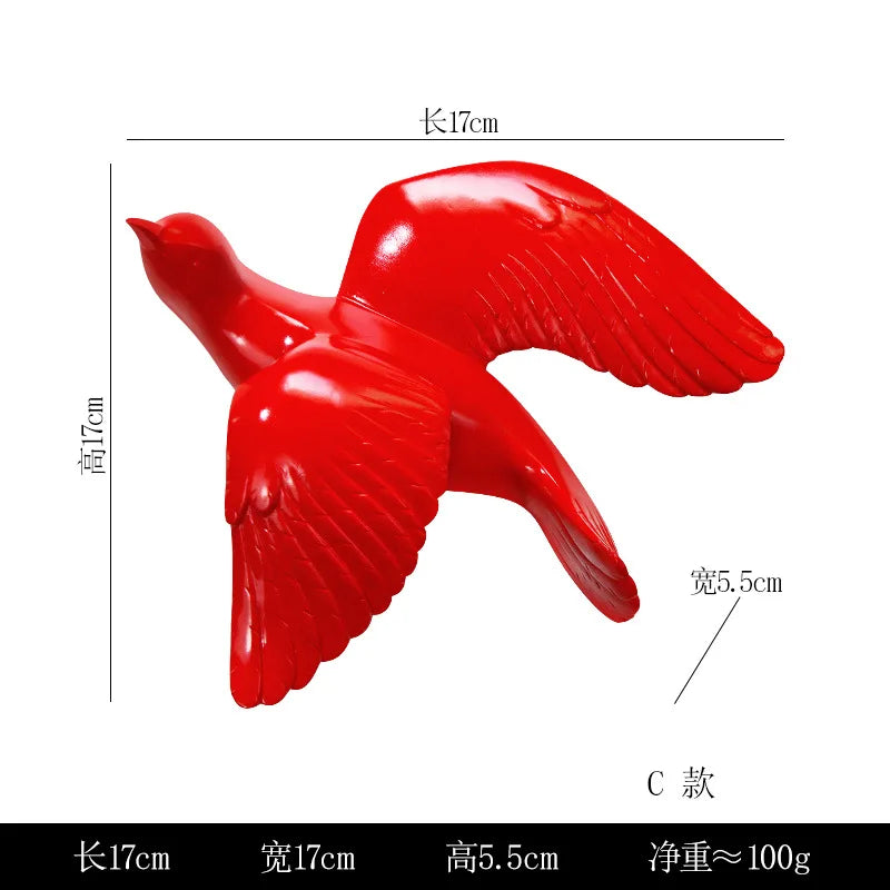 Bird Wall Hanging European Three-dimensional Creative Living Room Entrance Background Wall Decoration Wall Hanging