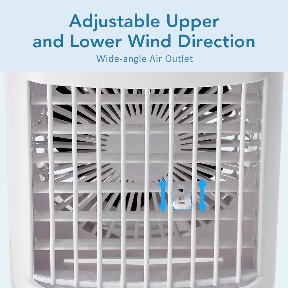 Household Air Conditioner LED Night Light Air Cooler Fan Portable Humidifier Desktop Mist Cooling Fan For Office Home Mini Fan