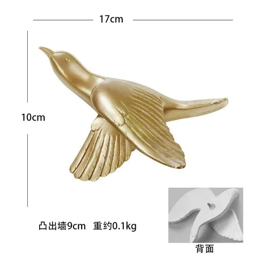 European White Three-dimensional Bird Wall Decoration Living Room Swallow Wall Hanging Abstract Animal Ornaments Home Decoration