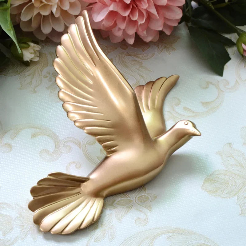 European White Three-dimensional Bird Wall Decoration Living Room Swallow Wall Hanging Abstract Animal Ornaments Home Decoration