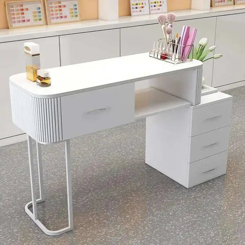 Simple Professional Nail Table Modern Luxury Nail Artist Manicure Table Wooden Storage Mesa De Manicure Salon Furniture KMNT