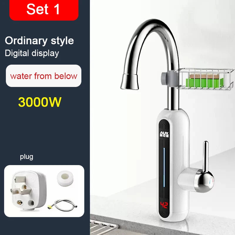 Instantaneous Electric Heating Faucet Household Kitchen Fast Heating Frequency Constant Temperature Stainless Steel Faucet