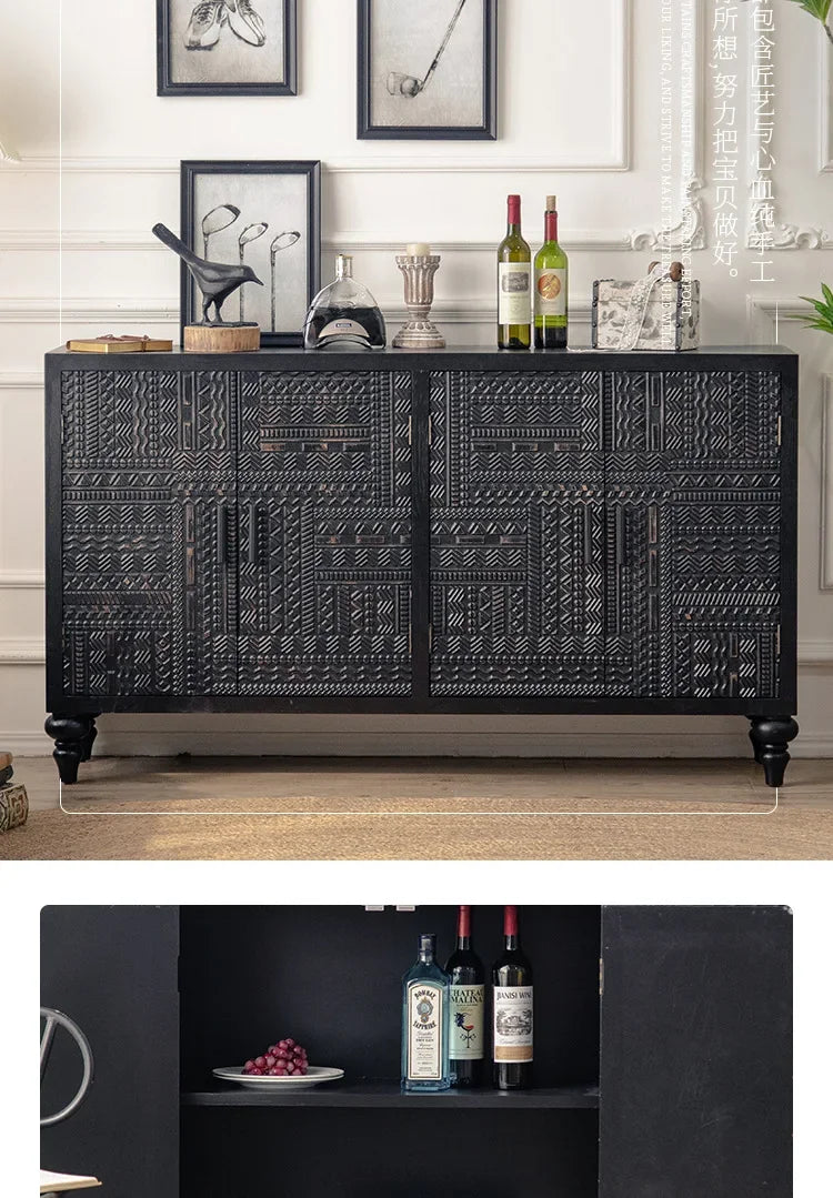 Open Buffet Solid Wood Sideboards Living Room Dresser Closets Luxury Display Cabinet Entrance Credenza Dining Room Furniture