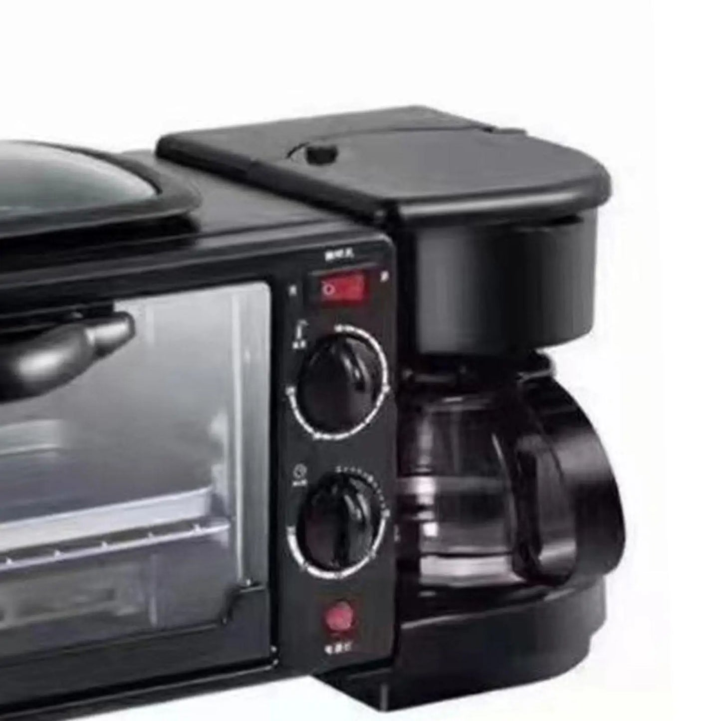 3 in 1 Breakfast Machine Small Kitchen Appliances with Glass Lid Toasters Oven Toaster Oven for Sausages Egg Sandwich Bread