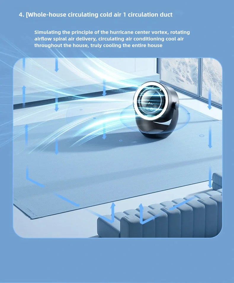 New Remote Control Smart Appliances 5000mAH touch screen remote control desktop high speed circulation fan style bladeless fan