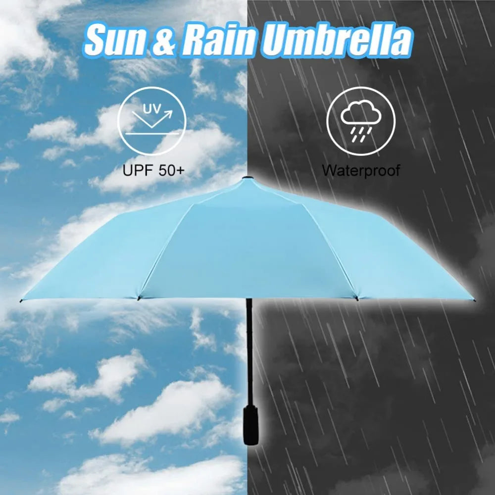 Sun Umbrella with Fan Misting,Portable Fan for UPF 50+ Sun,Cooling Umbrella,Summer Cooler for Outdoor Beach,Battery Powered