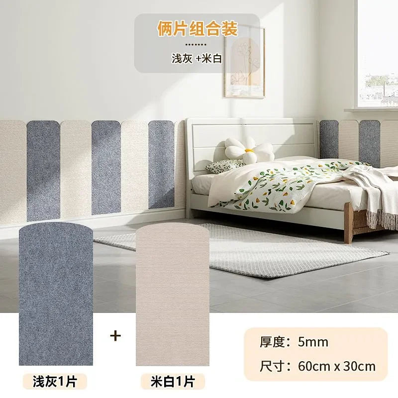 New Quality Thickened Felt Wallpaper Anti Collision Soft Package Wall Surround Stickers Tatami Bedroom Decorative Puzzle 60x30CM