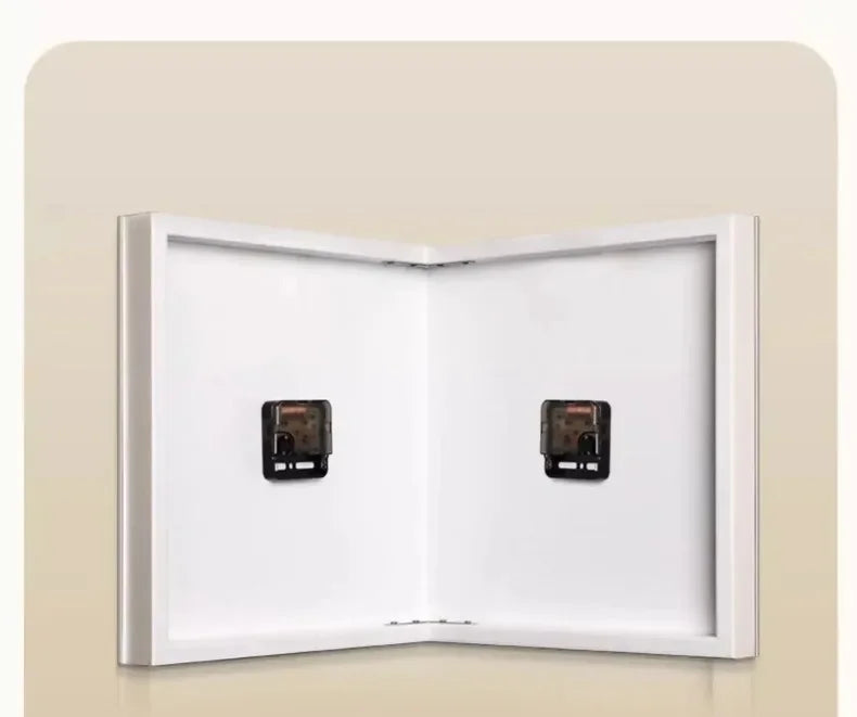 Double-sided Wall Clock Creative Living Room Mural Corner Corner Clocks Modern Art LED Light Wall Clock Hanging Decoration
