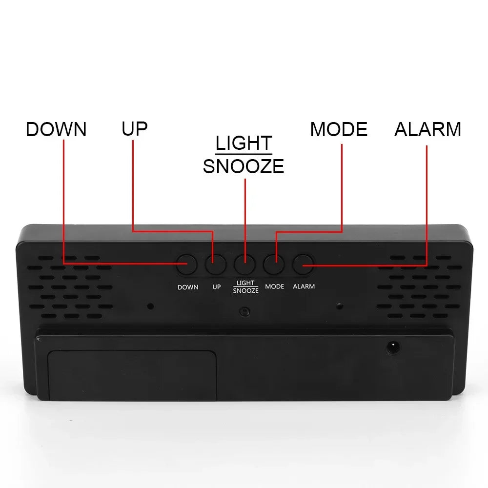 Clock Desk Large Digital Wall Clock Desk Office Items Children's Curved Decorations. Alarm Electronics Electronic Led Mirror